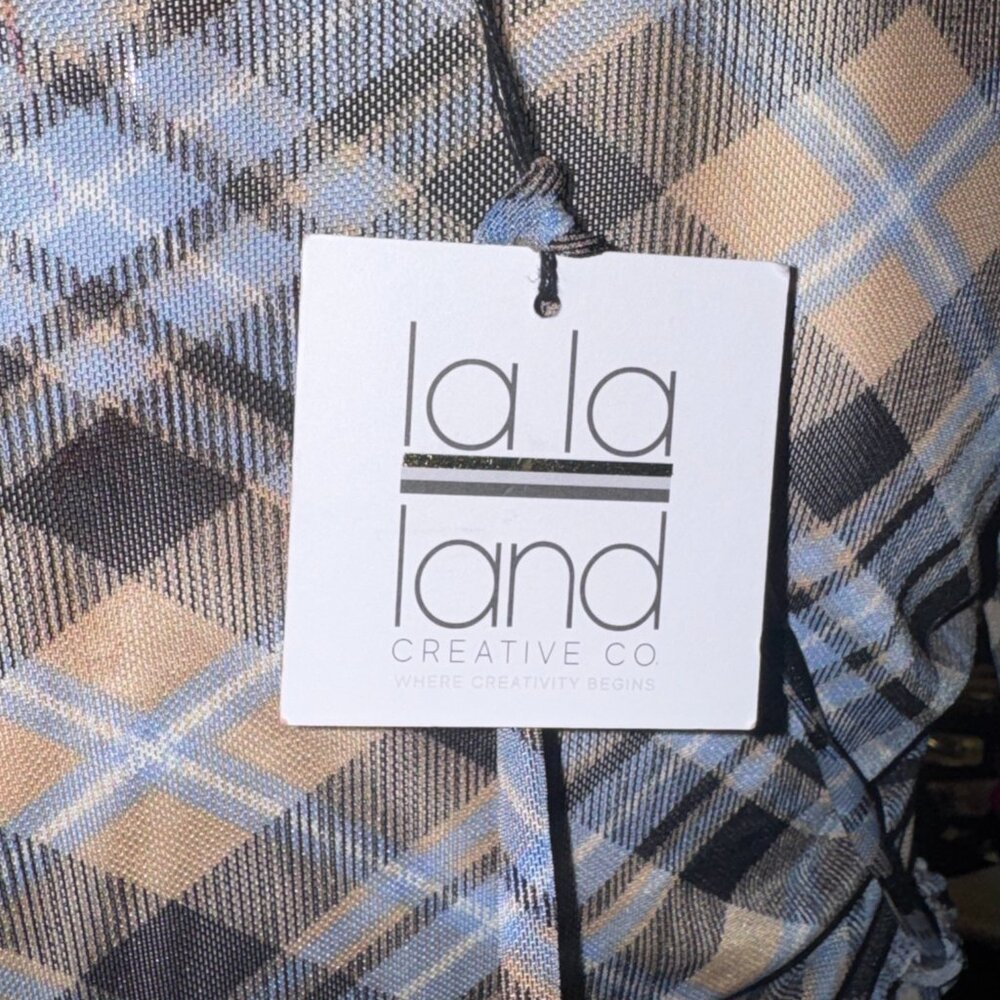 Straight From The Closet Plaid Mesh Top from La La Land - Picture 2 of 8